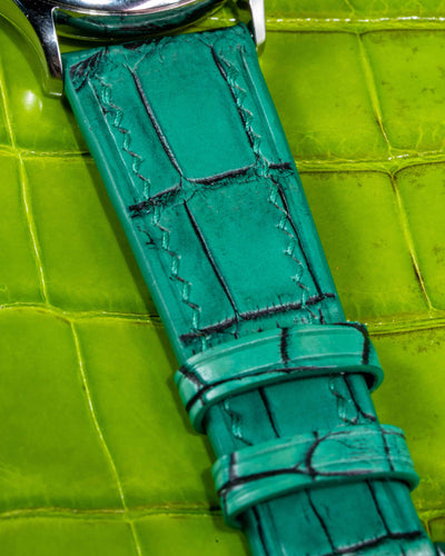 Bespoke Watch Strap in Ombre Green Crocodile