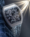 Bespoke Watch Strap in Black Silver Alligator