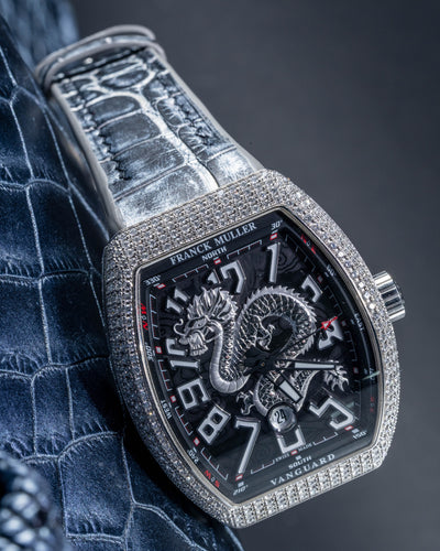 Bespoke Watch Strap in Black Silver Alligator