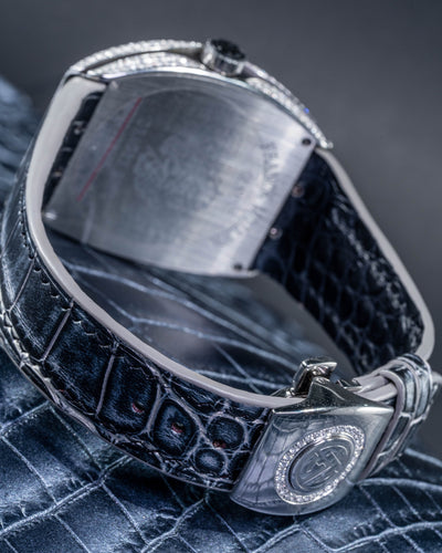 Bespoke Watch Strap in Black Silver Alligator