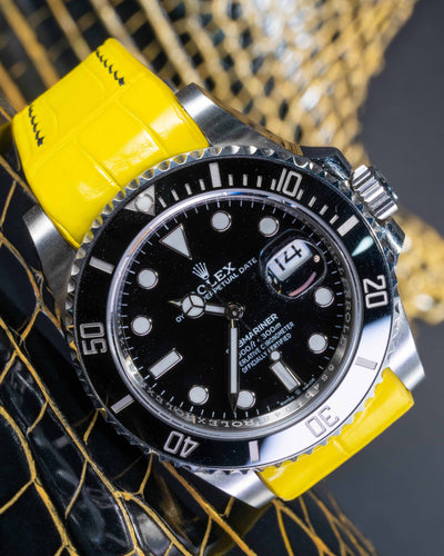 Bespoke Watch Strap in Yolk Yellow Crocodile
