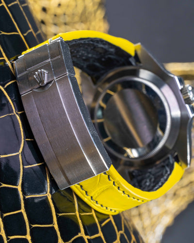 Bespoke Watch Strap in Yolk Yellow Crocodile