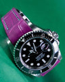 Bespoke Watch Strap in Purple Crocodile