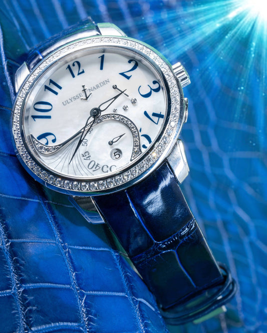Bespoke Watch Strap in Electric Blue Crocodile