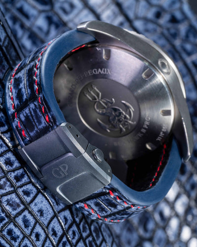 Bespoke Watch Strap in Blue Grey Rubbed off Crocodile