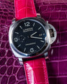 Bespoke Watch Strap in Fuchsia Pink Crocodile