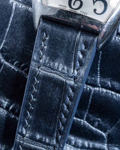 Bespoke Watch Strap in Metallic Black Crocodile