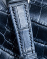 Bespoke Watch Strap in Metallic Black Crocodile