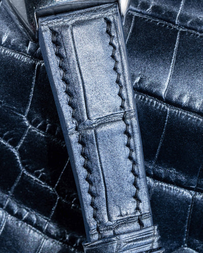 Bespoke Watch Strap in Metallic Black Crocodile