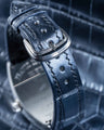 Bespoke Watch Strap in Metallic Black Crocodile