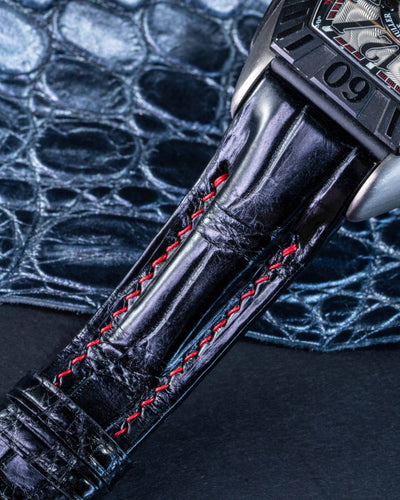 Bespoke Watch Strap in Black Crocodile