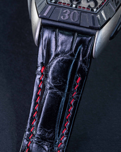 Bespoke Watch Strap in Black Crocodile