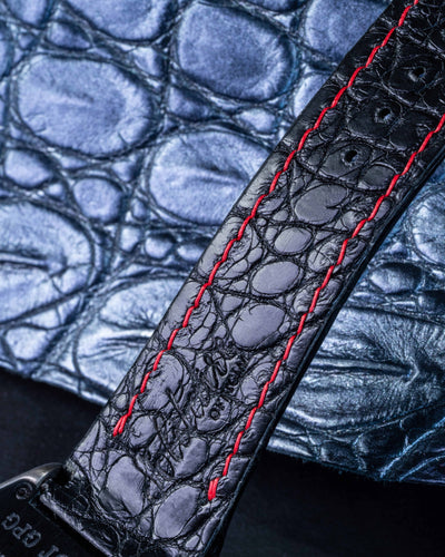 Bespoke Watch Strap in Black Crocodile