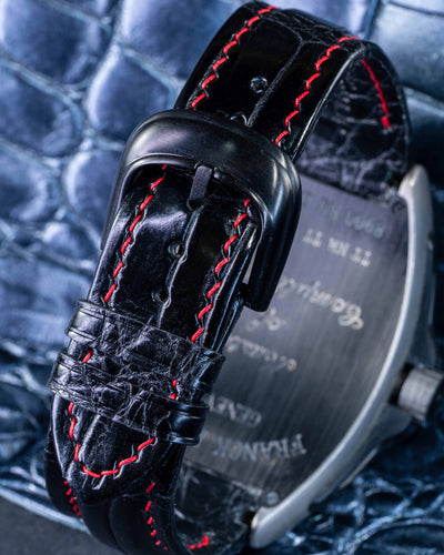 Bespoke Watch Strap in Black Crocodile