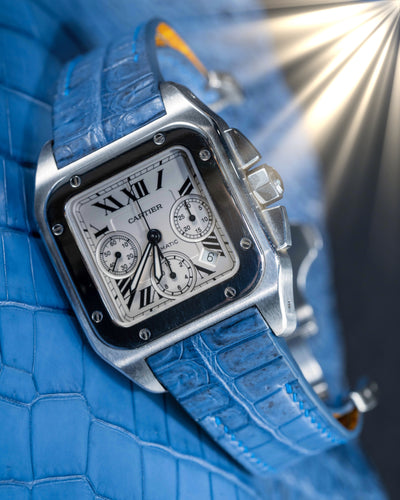 Bespoke Watch Strap in Baby Blue Himalayan Crocodile