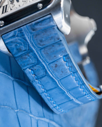 Bespoke Watch Strap in Baby Blue Himalayan Crocodile