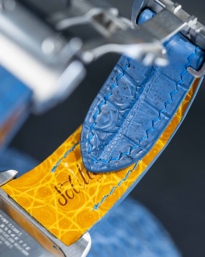 Bespoke Watch Strap in Baby Blue Himalayan Crocodile