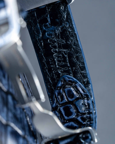 Bespoke Watch Strap In Black Grey Rubbed Off Crocodile