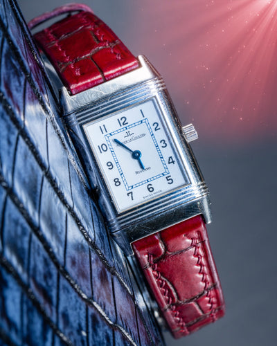 Bespoke Watch Strap In Flame Red Ombre Crocodile