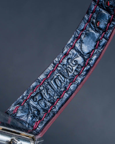 Bespoke Watch Strap In Flame Red Ombre Crocodile