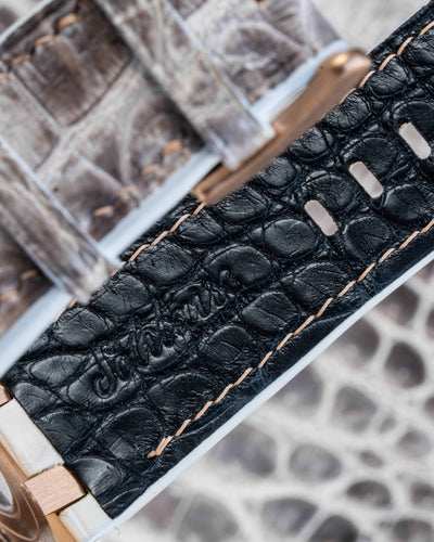Bespoke Watch Strap in Natural Himalayan Crocodile