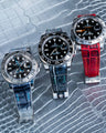 Bespoke Watch Straps in Metallic Silver, Black Silver Alligator & Red Himalayan Crocodile