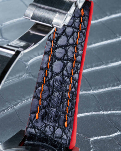 Bespoke Watch Strap in Red Himalayan Crocodile