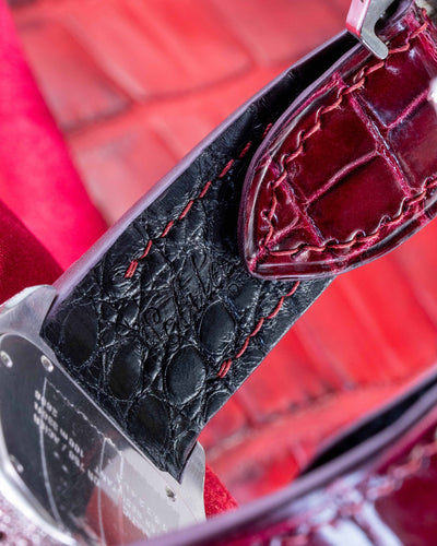 Bespoke Watch Strap in Blood Red Crocodile