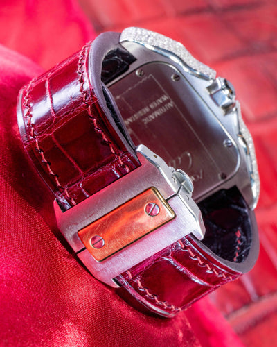 Bespoke Watch Strap in Blood Red Crocodile