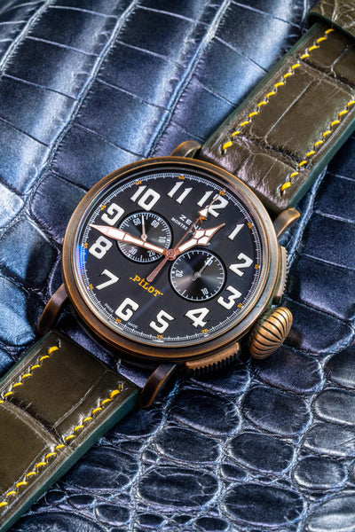 Bespoke Watch Strap in Juniper Green Alligator