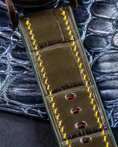 Bespoke Watch Strap in Juniper Green Alligator
