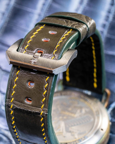 Bespoke Watch Strap in Juniper Green Alligator