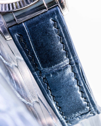 Bespoke Watch Strap in Metallic Black Crocodile