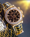 Bespoke Watch Strap in Black Gold Alligator