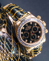 Bespoke Watch Strap in Black Gold Alligator