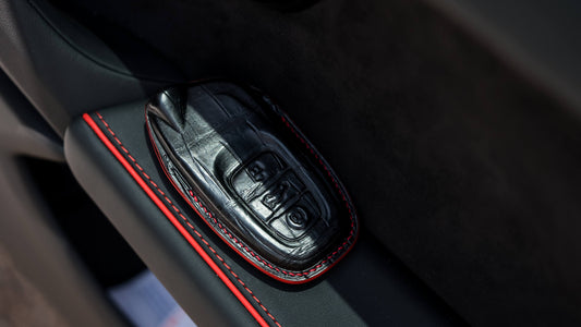 Bespoke Key Fob Cover in Black Crocodile
