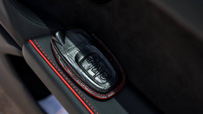 Bespoke Key Fob Cover in Black Crocodile