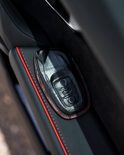 Bespoke Key Fob Cover in Black Crocodile
