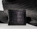 Bespoke Card Holder In Matte Black Alligator