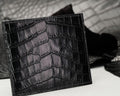 Bespoke Card Holder In Matte Black Alligator