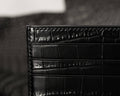 Bespoke Card Holder In Matte Black Alligator