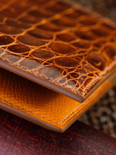 Bespoke Bifold Wallet in Brown Himalayan Crocodile