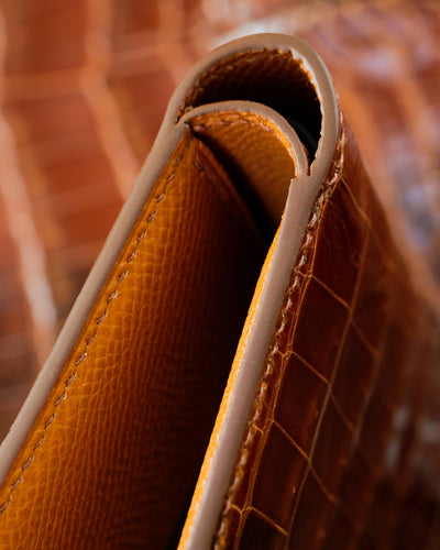 Bespoke Bifold Wallet in Brown Himalayan Crocodile