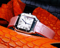 Bespoke Watch Strap in Baby Pink Crocodile