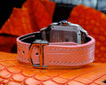Bespoke Watch Strap in Baby Pink Crocodile
