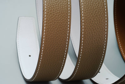 Bespoke Reversible Belts in Black, Etoupe Togo & White, Chestnust Brown Epsom