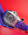Bespoke Watch Strap in Electric Blue Himalayan Crocodile
