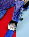 Bespoke Watch Strap in Electric Blue Himalayan Crocodile