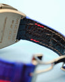 Bespoke Watch Strap in Electric Blue Himalayan Crocodile
