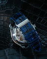 Bespoke Watch Strap in 2 Navy Blue Crocodile